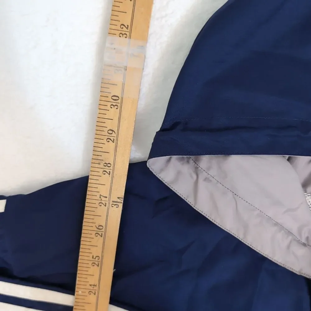 Vintage Adidas Men's Size Large Windbreaker Hooded Three 3 Stripe Vent Y2K Baggy